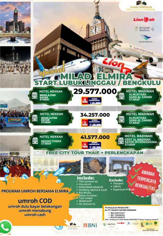 Umroh Liburan Sekolah Bonus ke Thaif